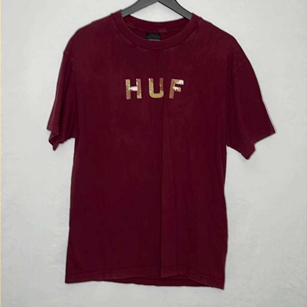 Huf Graphic Short Sleeve T Shirt in Burgundy-Large